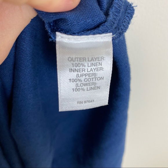 Pure Jill Blue Linen Cotton Layered Maxi Dress - Picture 6 of 7